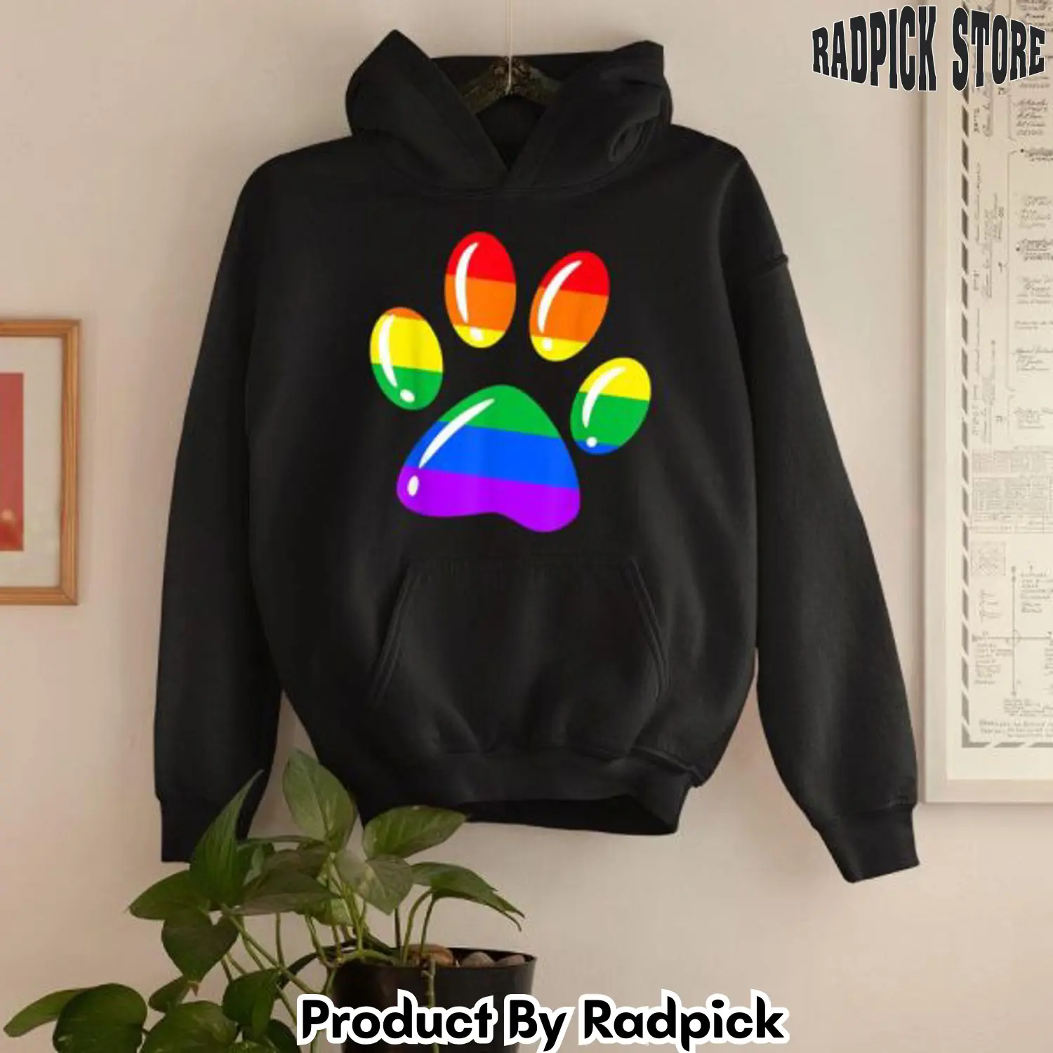 Rainbow paw print dog paw lgbt pride 2d hoodie rp5542253